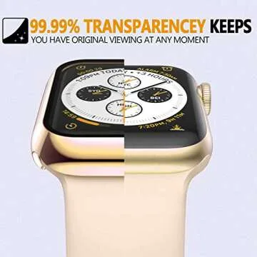 HANKN 2 Pack 40mm Plated Hard PC Case Compatible with Apple Watch Series 6 5 4 Se 40mm Tempered Glass Screen Protector, Full Coverage Ultra-Thin Shockproof Iwatch Bumper Cover (Gold+Gold, 40mm)