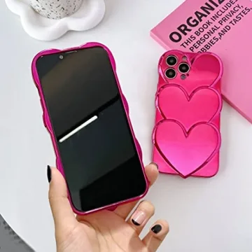Stylish 3D Love Hearts iPhone Case for Women & Girls