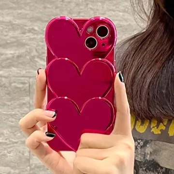 Stylish 3D Love Hearts iPhone Case for Women & Girls