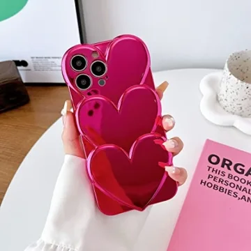 Stylish 3D Love Hearts iPhone Case for Women & Girls