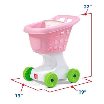 Step2 Little Helper's Shopping Cart for Kids, Play Grocery Cart, Made of Durable Plastic, for Toddlers 2+ Years Old, Pink