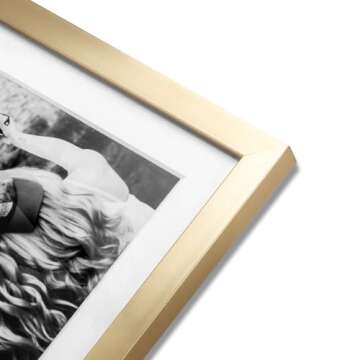 ArtbyHannah 11 x 14 Inch 3 Pack Gold Picture Frame Collage Set for Wall Art Decor- Made to Display Pictures 8x11 and 5x7 with Mat for Gallery Wall Kit or Home Decoration