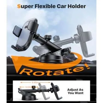 Hitolza Ultra Stable Phone Holder - 360 Adjustability & Versatile Design