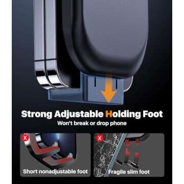 hitolza Ultra Stable Phone Holders for Your Car [Powerful & 360 Adjustable Suction Cup] Universal Car Phone Holder Mount Long Arm Flexible Car Mount for Dashboard Windshield Air Vent All Phone Case