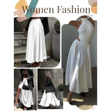 Satin Skirt Maxi Skirt Midi Skirt Silk Skirt Maxi Skirts for Women High Waisted Skirt Satin Skirts f...