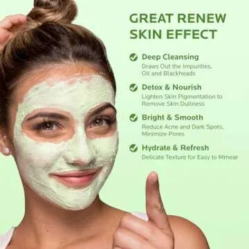 ZealSea Superfood Clay Face Mask: Deep Cleansing Mask for Controlling Oil & Blackhead Removal Pore Cleansing Antioxidant Anti-Aging Hydrating Facial Mask Vegan Skincare 5.29 Oz