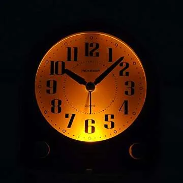 Peakeep Analog Alarm Clock Non-Ticking with 7 Sounds