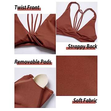 YEOREO Sports Bras for Women Padded Backless Workout Bra Karlena Low Impact Criss Cross Yoga Crop Tank Top