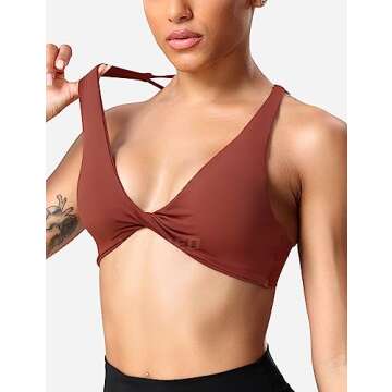 YEOREO Sports Bras for Women Padded Backless Workout Bra Karlena Low Impact Criss Cross Yoga Crop Tank Top