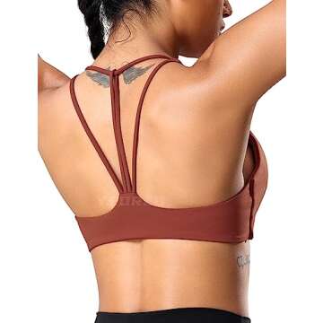 YEOREO Sports Bras for Women Padded Backless Workout Bra Karlena Low Impact Criss Cross Yoga Crop Tank Top