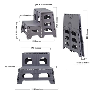 Bee Neat Folding 2 Step Stool - Safe for Kids & Adults