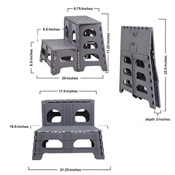 Bee Neat Folding 2 Step Stool - Safe for Kids & Adults