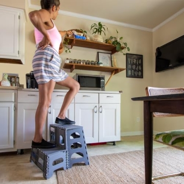 Bee Neat Folding 2 Step Stool - Safe for Kids & Adults