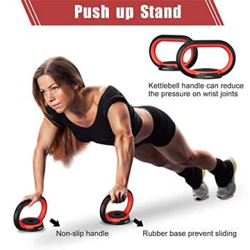 PINROYAL 4 in 1 Adjustable Dumbbell Set, 50LB Free Weights Dumbbells Set with Connecting Rod Used as Barbell, Non-Slip Handles & Base for Kettlebells, Push up, Weight Set for Home Gym for Men Women