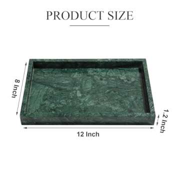 YMXYJM 100% Natural Marble Tray for Bathroom, Genuine Marble Stone Vanity Tray, Luxury Storage Trays...