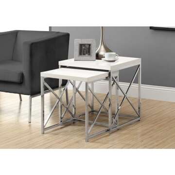Monarch Specialties Nesting Table Set - Modern & Versatile