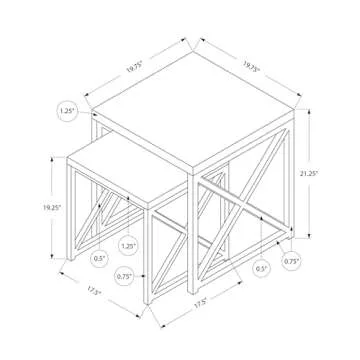 Monarch Specialties Nesting Table Set - Modern & Versatile