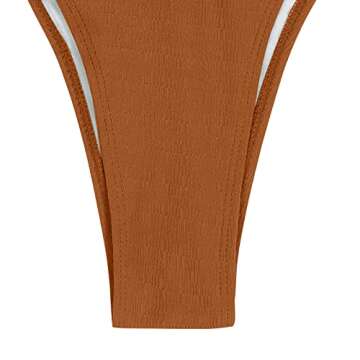 ZAFUL Ribbed Halter Straps Tanga Cheeky Bikini Swimwear