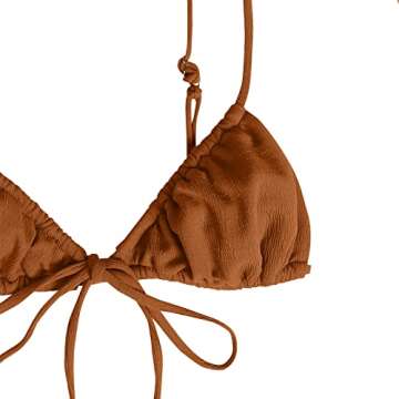 ZAFUL Ribbed Halter Straps Tanga Cheeky Bikini Swimwear