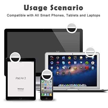 Selfie Light LED for Cell Phone Samsung Galaxy Sony and Other Smart Phones,Selfie Clip Light Rechargeable Dimmable Clip Ring Lights Fill-in Lighting Portable for Laptop, Camera