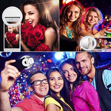 Selfie Light LED for Cell Phone Samsung Galaxy Sony and Other Smart Phones,Selfie Clip Light Rechargeable Dimmable Clip Ring Lights Fill-in Lighting Portable for Laptop, Camera