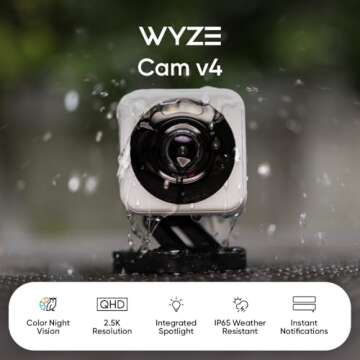 WYZE Cam v4 - 2.5K QHD WiFi Indoor/Outdoor Security Camera