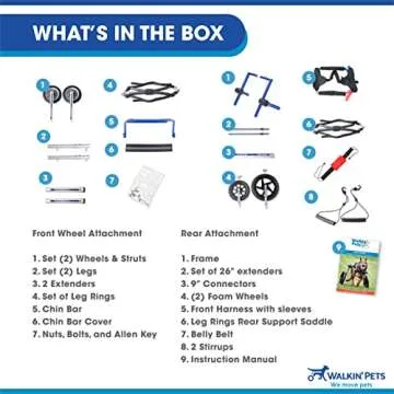 Walkin’ Wheels 4-Wheel Wheelchair for Large Dogs