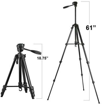 Ravelli APLT4 61" Light Weight Aluminum Tripod with Bag Includes Universal Smartphone Mount
