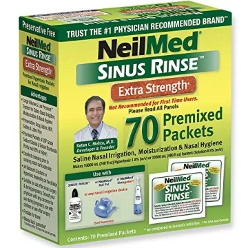 NeilMed Sinus Rinse Extra Strength Pre-Mixed Hypertonic Packets for Nasal Relief