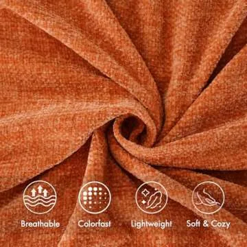 BATTILO HOME Burnt Orange Throw Blanket for Couch, Decorative Fringe Velvety Orange Throw Blanket for Bed, Fall Decor Blankets & Throws, 50"x60"