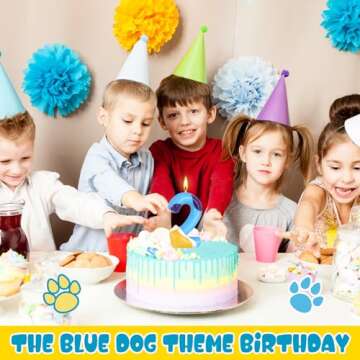 Blue Paw Cake Candle for Kids Birthday Celebrations