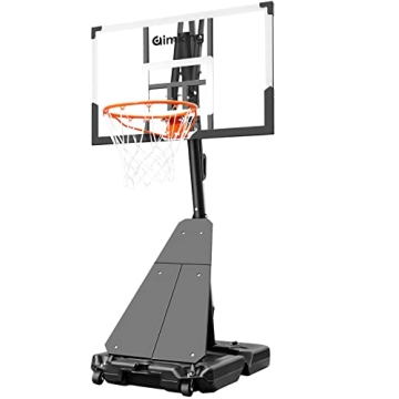 Aimking Basketball Hoop Outdoor System - 44 Inch Shatterproof, Adjustable Height for Youths, Teens, ...