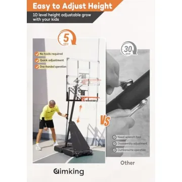 Aimking Adjustable Basketball Hoop System for All Ages