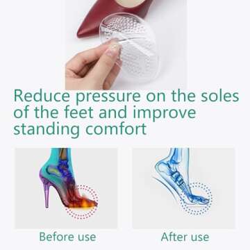 Metatarsal Pads Women | Heel Inserts for Women | Ball of Foot Cushions (5 Pairs Foot Pads) All Day Pain Relief and Comfort One Size Fits Shoe Inserts for Women