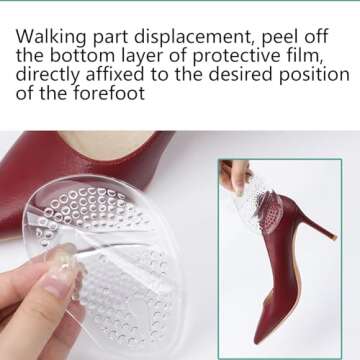 Metatarsal Pads Women | Heel Inserts for Women | Ball of Foot Cushions (5 Pairs Foot Pads) All Day Pain Relief and Comfort One Size Fits Shoe Inserts for Women