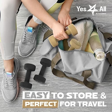 Yes4All Non-Slip Hexagon Neoprene Dumbbells, 7lbs Set