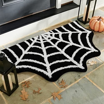 Estmy Gothic Spider Web Halloween Rug 2x3 Plush Non-Slip