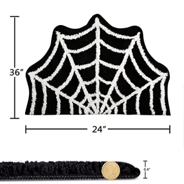 Estmy Gothic Spider Web Halloween Rug 2x3 Plush Non-Slip