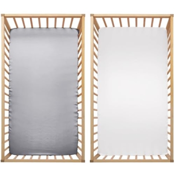 Pro Goleem 2 Pack Satin Crib Sheets for Soft Baby Sleep