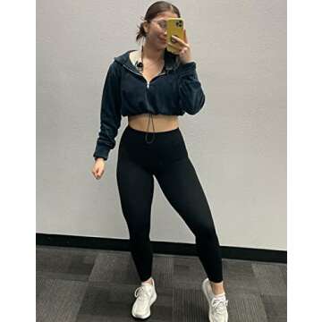 TomTiger Yoga Pants for Women 25''- High Waist Workout Leggings Tummy Control Butt Lifting Booty Tights 7/8 (Black,S)