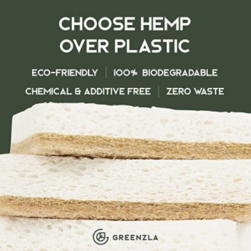 Greenzla Eco-Friendly Kitchen Sponges 12 Pack for Sustainable Cleaning