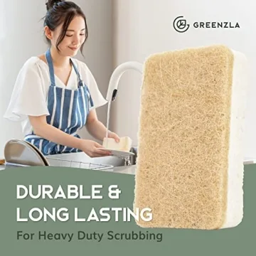 Greenzla Eco-Friendly Kitchen Sponges 12 Pack for Sustainable Cleaning