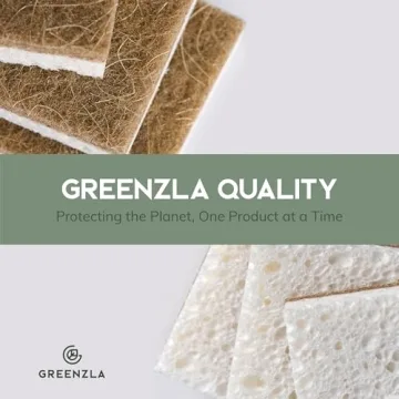 Greenzla Eco-Friendly Kitchen Sponges 12 Pack for Sustainable Cleaning