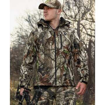 TIDEWE Heated Jacket for Men with Battery Pack, Heated Coat Next Camo G2, Size M