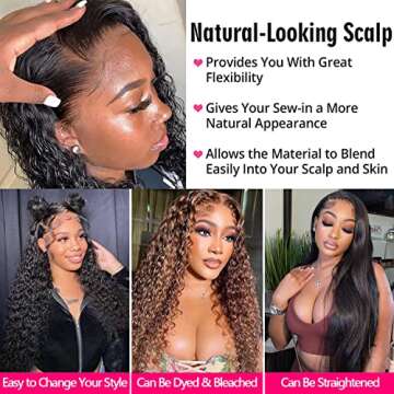 Laritaiya Deep Wave Lace Front Wigs Human Hair for Black Women 13x4 Curly Lace Frontal Wigs Wet and ...