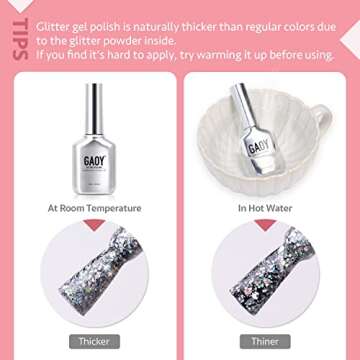 GAOY Pink Glitter Gel Polish for Long Lasting Shine