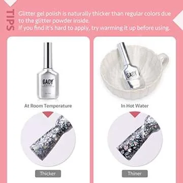 GAOY Pink Glitter Gel Polish for Long Lasting Shine