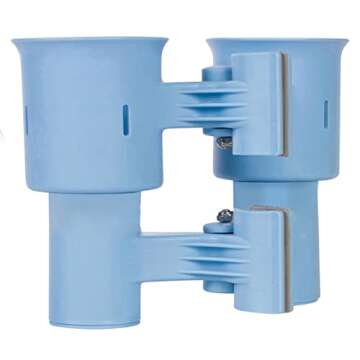 ROBOCUP, (Light Blue EZ-Spring), Best Cup Holder for Drinks, Fishing Rod/Pole, Boat, Beach Chair, Golf Cart, Wheelchair, Walker, Drum Sticks, Microphone Stand