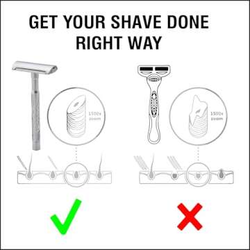 Pearl K2 Dual handle Double Edge Safety Razor made with Brass Metal Handle - New Premium Razor with two handle (long & short) and 10 Premium Stainless Steel Blades for smooth & Irritation-free shave