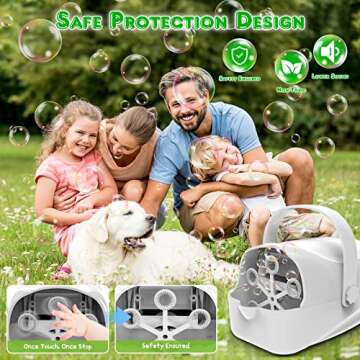 Automatic Bubble Machine for Kids Toddlers, Portable Bubble Blower with 3 Speed Level, Bubble Maker Operated by Plug in or Batteries Bubble Toys for Parties Birthday Indoor Outdoor